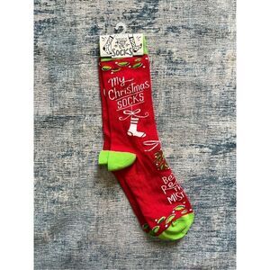 New! Primitives by Kathy Red Green My Christmas Socks 1 Pair One Size